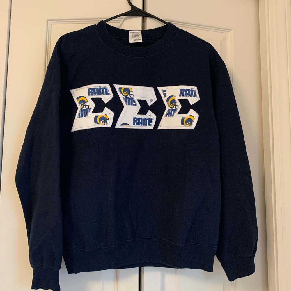 Tri Sigma Stitched Rams Crewneck Sweatshirt